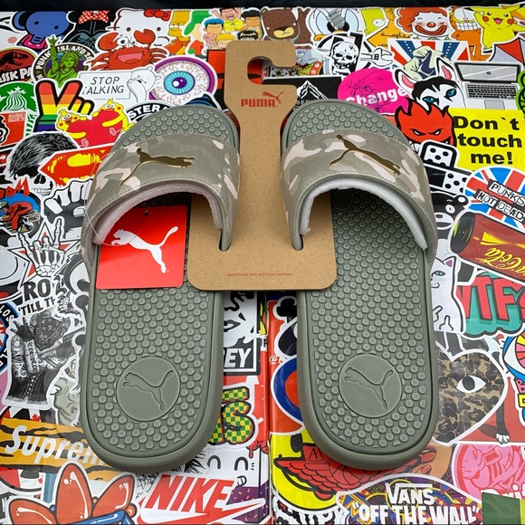 Puma Cool Cat Forest Camo Women’s Slides - Picture 9 of 9